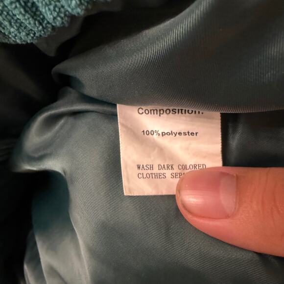 Wicked Corduroy Puffer Jacket Green XXL Dog Logo Zip Up Winter Coat - Picture 4 of 6